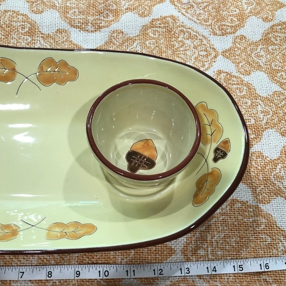 Vintage Y2K Russ Berrie & Co. Autumnal Crudite and Dip Serving Set - Picture 6 of 7